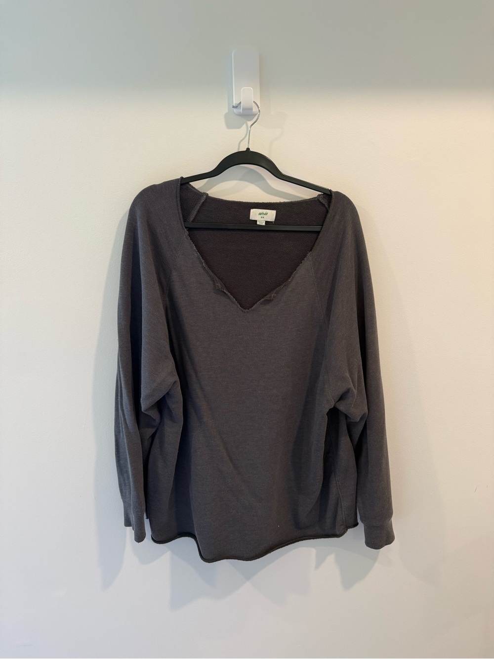 aerie Charcoal V-Neck Sweatshirt